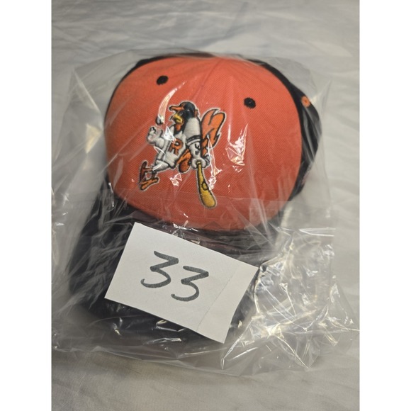 Vtg Richmond Roosters Frontier League Zephyr Baseball Cap‎ Hat Orange Adjustable - Picture 7 of 7